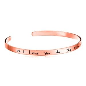 I Love You To The Moon & Back Bracelet Rose Gold NWT